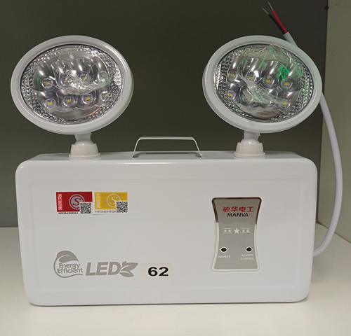 敏华智能照明应急自电集控钢板喷塑椭圆形铁头低功耗LED双头灯M6509（M-ZFZC-E2W6509）