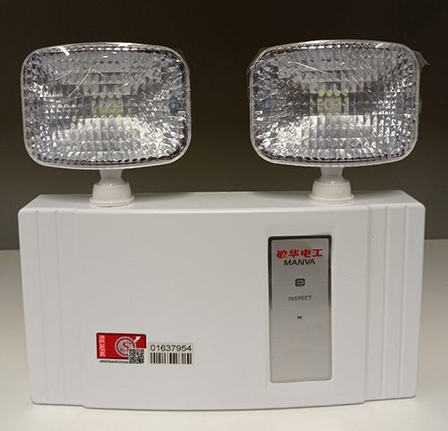 敏华电工集中控制型防火塑料水晶方头A型DC24V 36V应急照明双头灯M6024(M-ZFJC-E3W6024)